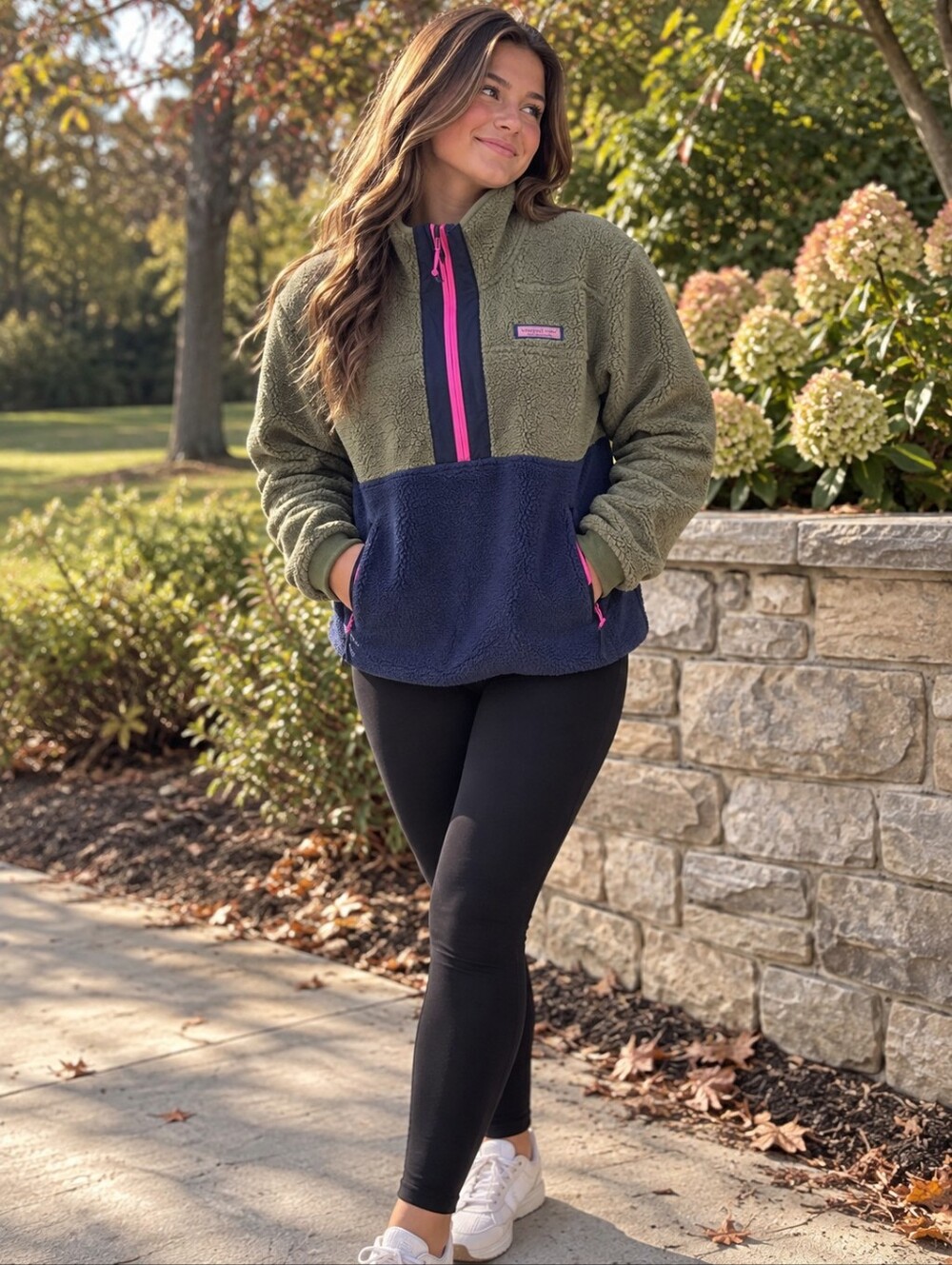 Vineyard Vines Colorblock Sherpa Supershep Quarter Zip Pullover Size XS